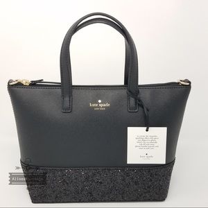 Kate spade Ina Greta Court black satchel glitter